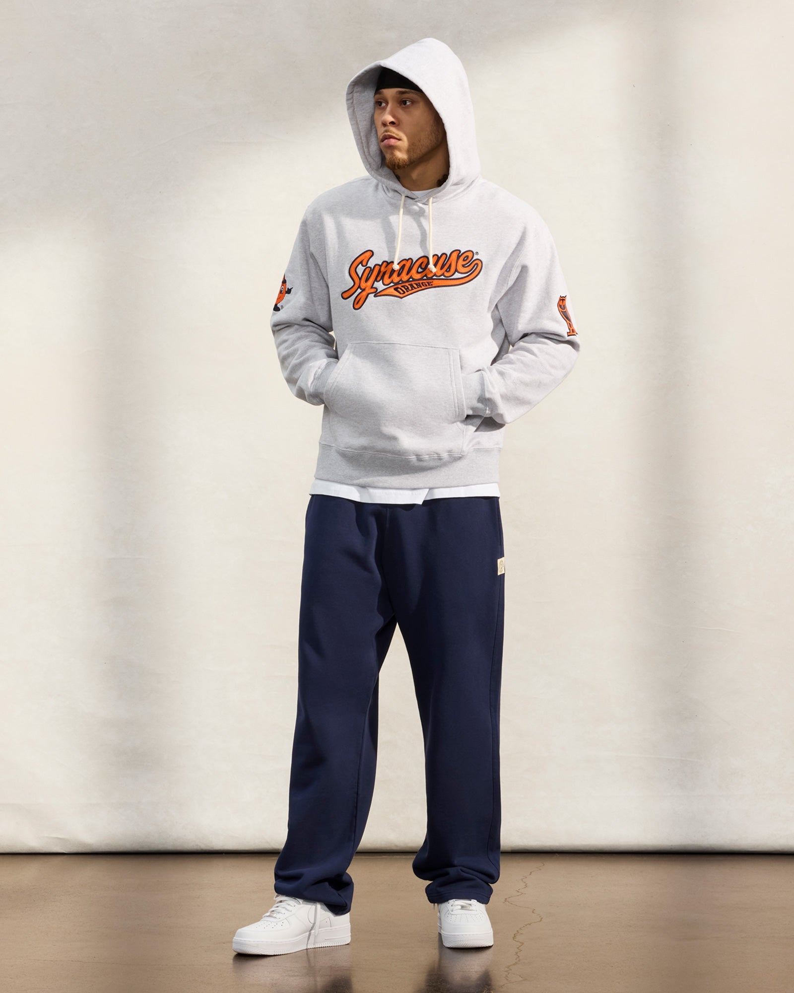 French Terry Open Hem Sweatpant - Navy IMAGE #2