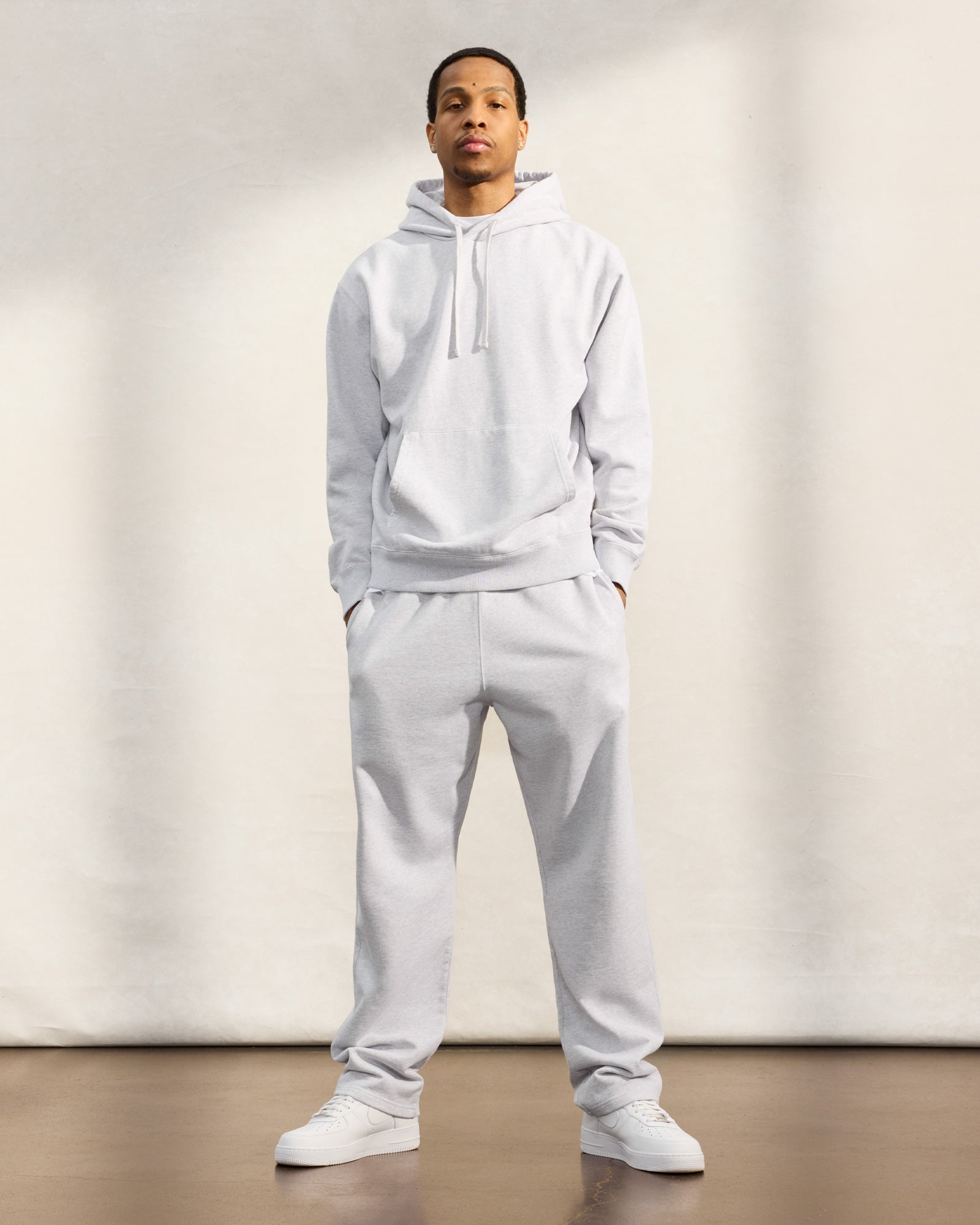 French Terry Open Hem Sweatpant - Pearl Grey IMAGE #2
