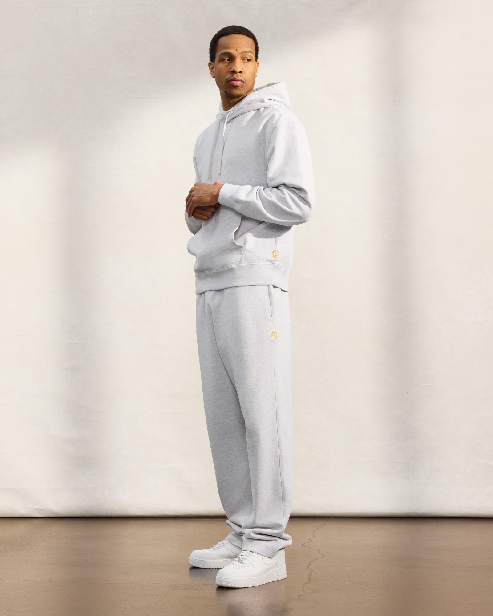 French Terry Open Hem Sweatpant - Pearl Grey IMAGE #3