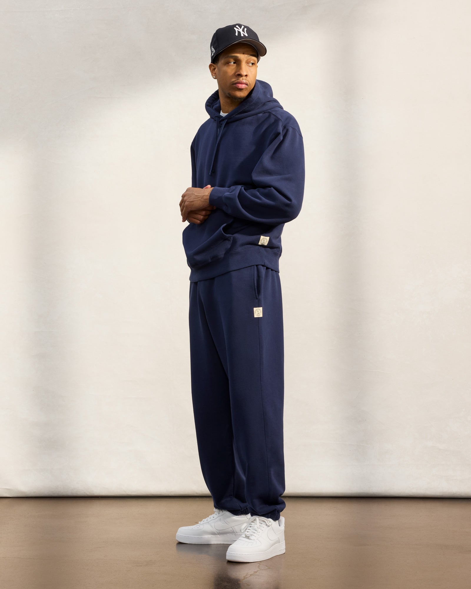 French Terry Relaxed Fit Sweatpant - Navy IMAGE #2