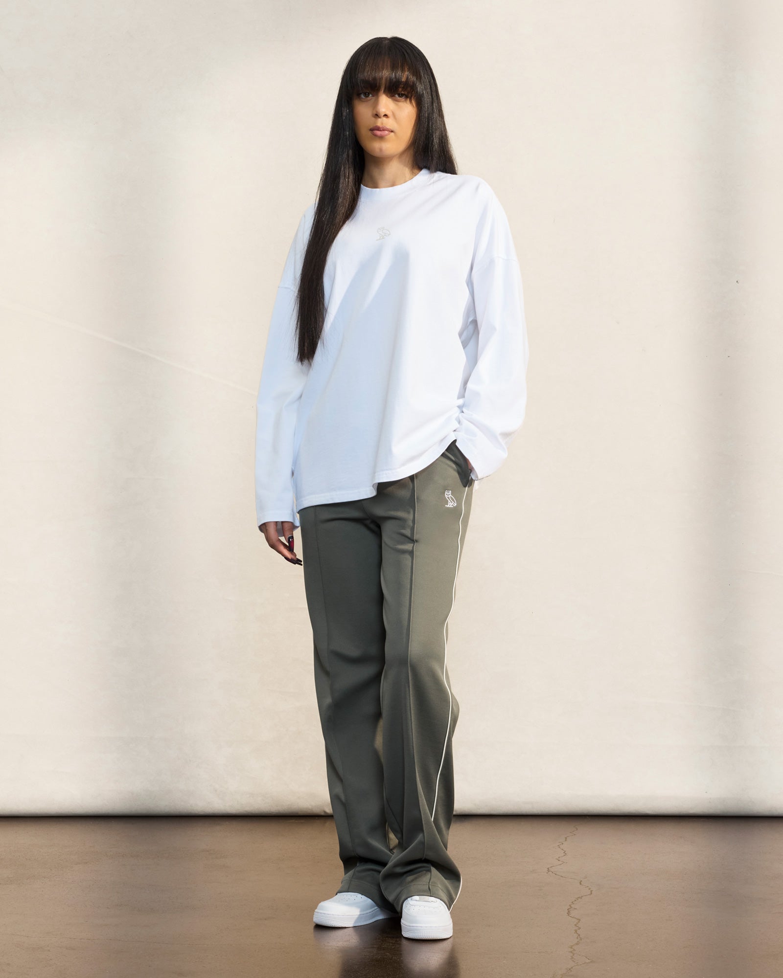 Garment Dyed Longsleeve T-Shirt - White IMAGE #3
