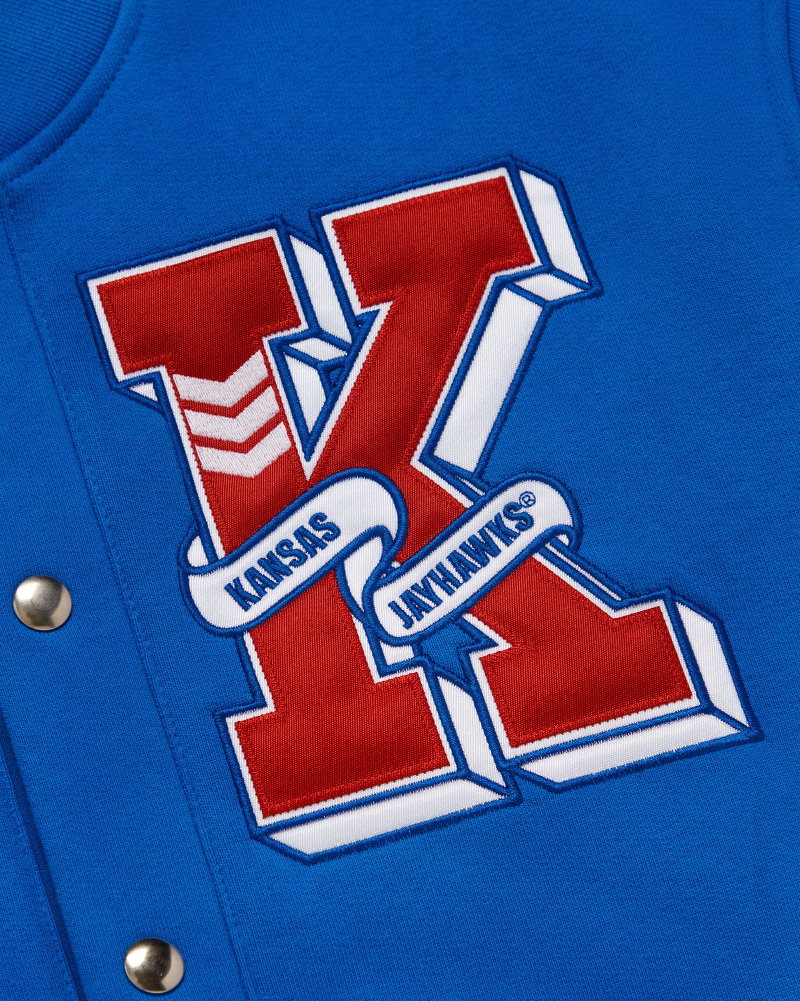 Kansas Jayhawks Fleece Varsity Jacket - Blue IMAGE #8