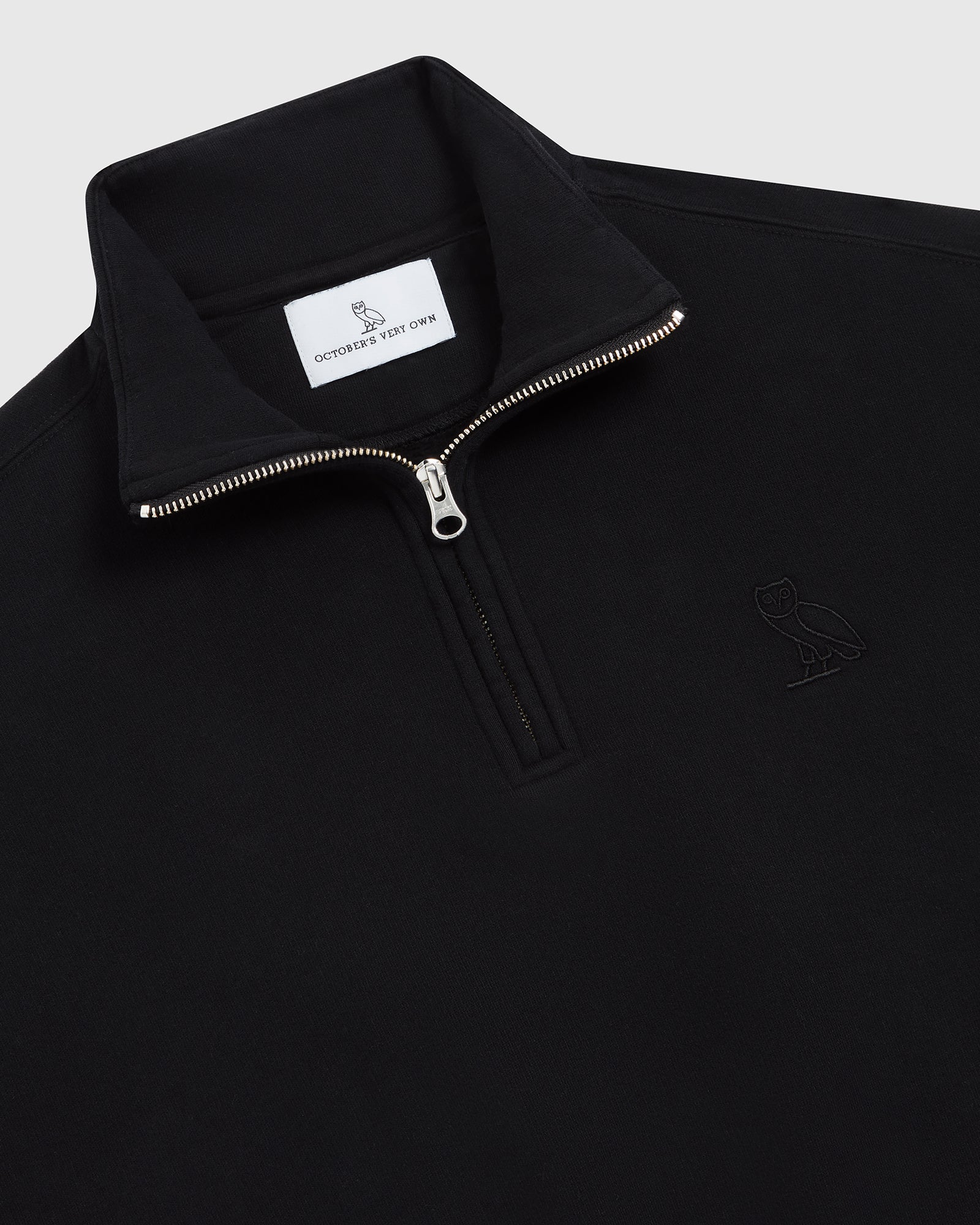 Cropped Quarter Zip Mock Neck Sweater - Black IMAGE #4