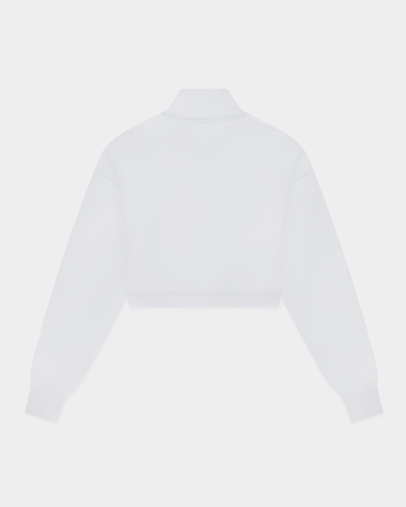 Cropped Quarter Zip Mock Neck Sweater - White IMAGE #4