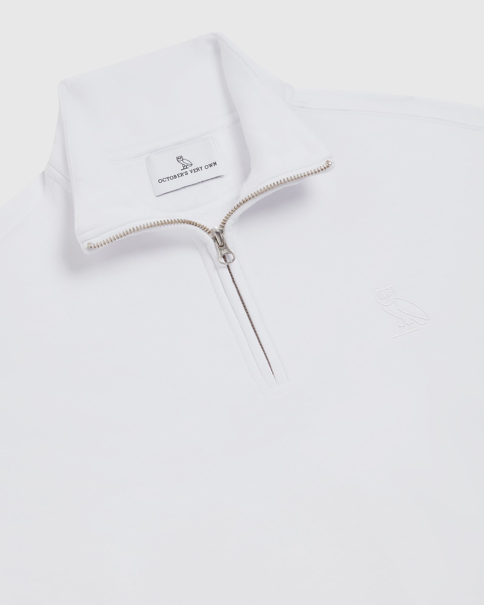 Cropped Quarter Zip Mock Neck Sweater - White IMAGE #5