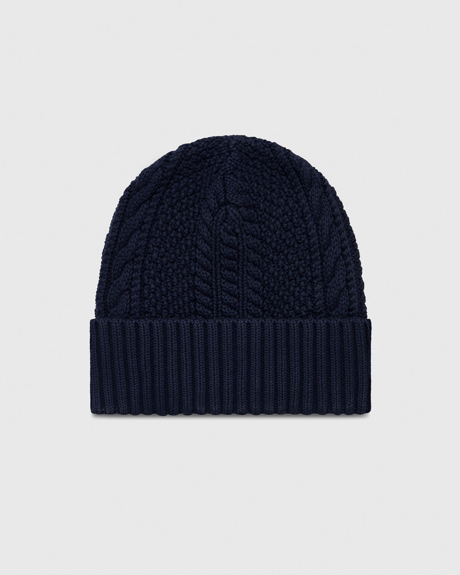 Cable Knit Beanie - Navy IMAGE #2