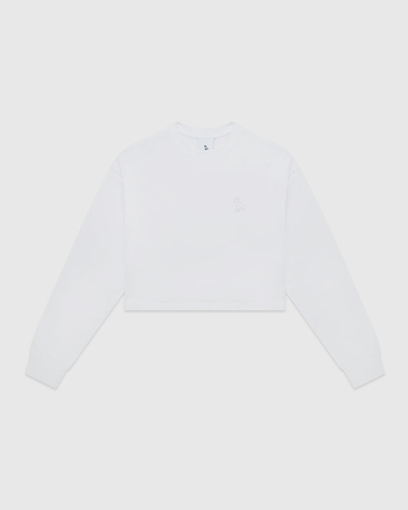 Cropped Longsleeve T-Shirt - White