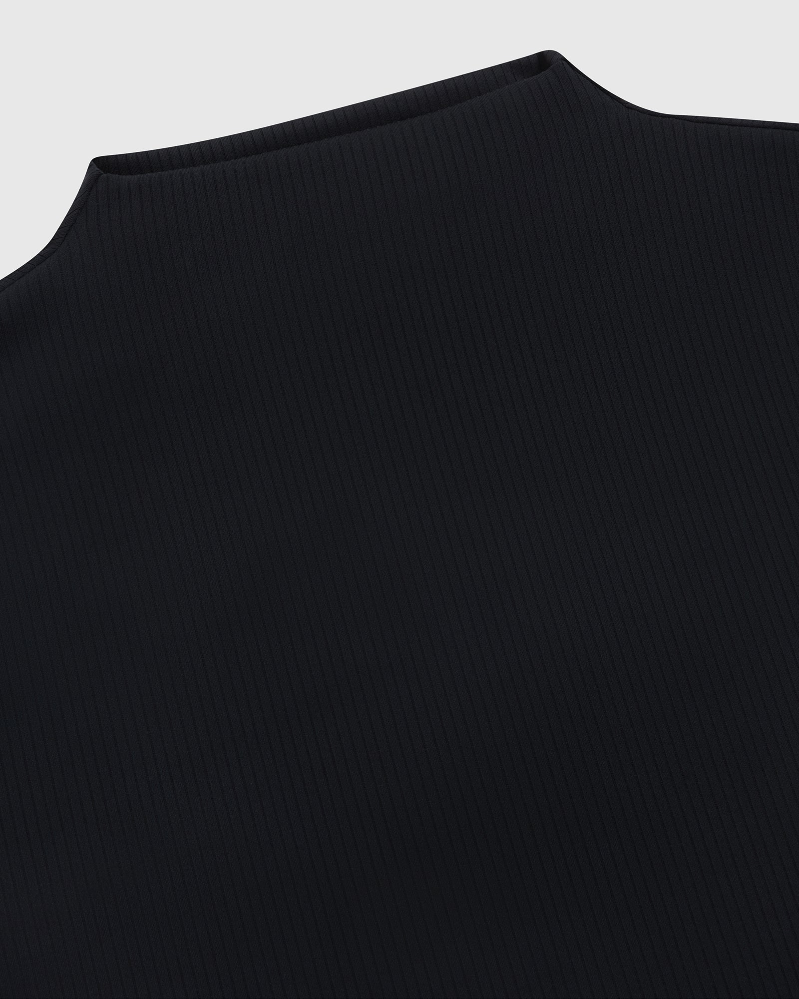 Cropped Mock Neck Longsleeve T-Shirt - Black IMAGE #7