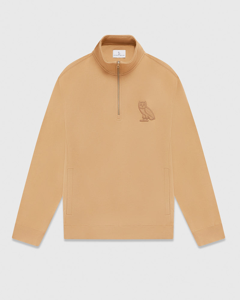 Mini OG Quarter Zip Mockneck Sweatshirt - Camel