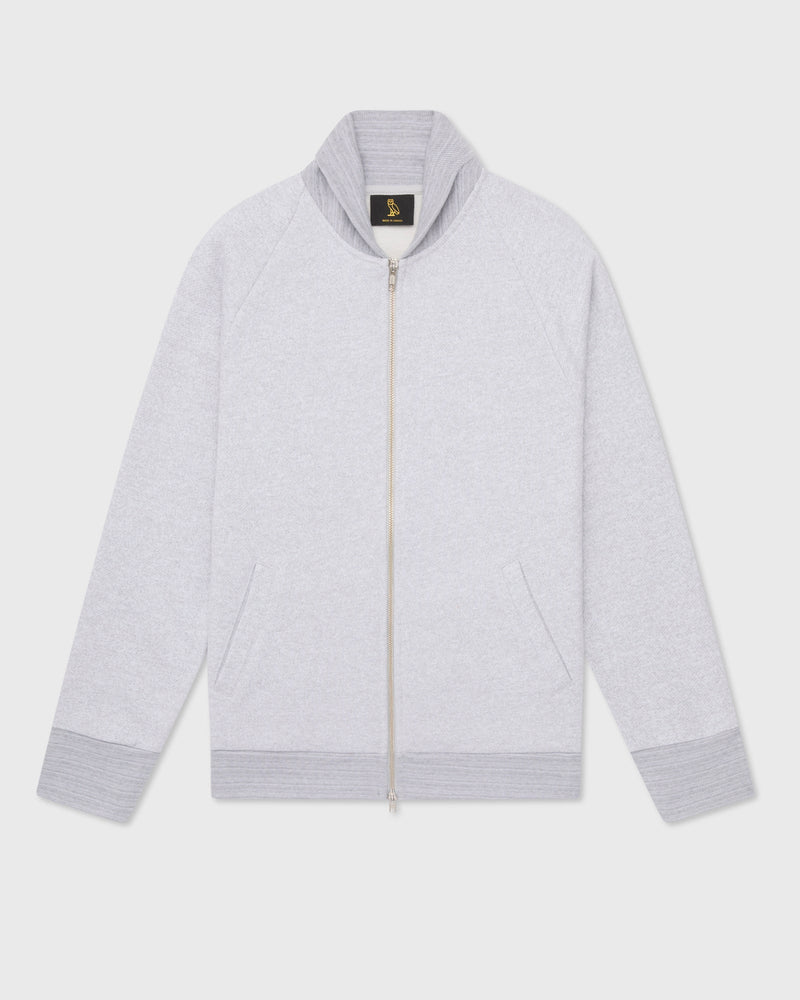 Speckle Fleece Full-Zip Cardigan - Grey