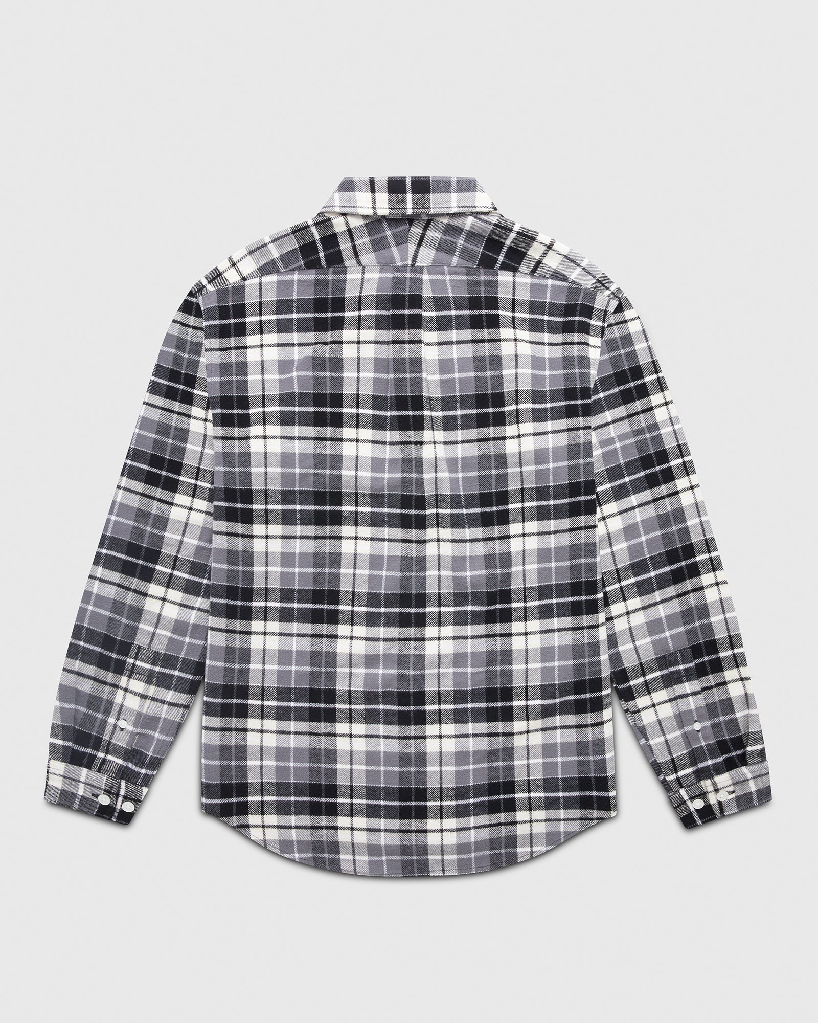 Plaid Flannel Shirt - Black IMAGE #3