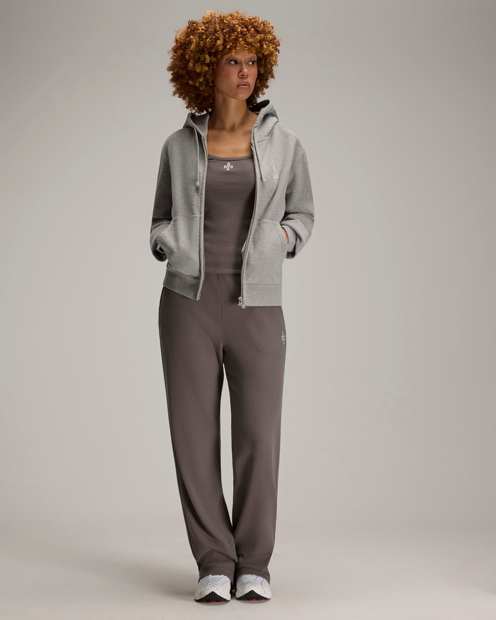 Relaxed-Fit Full-Zip Hoodie - Heather Grey IMAGE #2