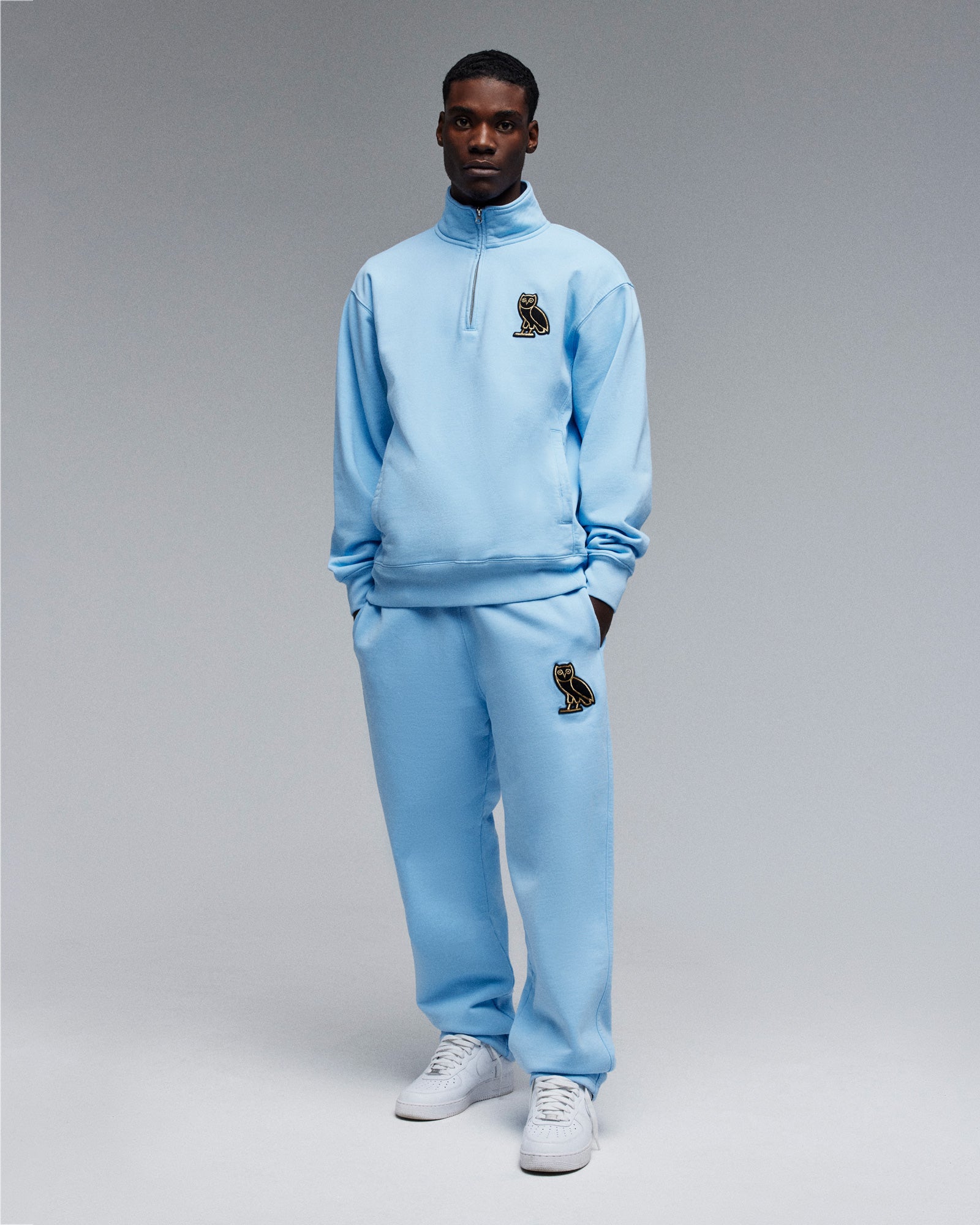 Mini OG Quarter-Zip Mockneck Sweatshirt - Light Blue IMAGE #2