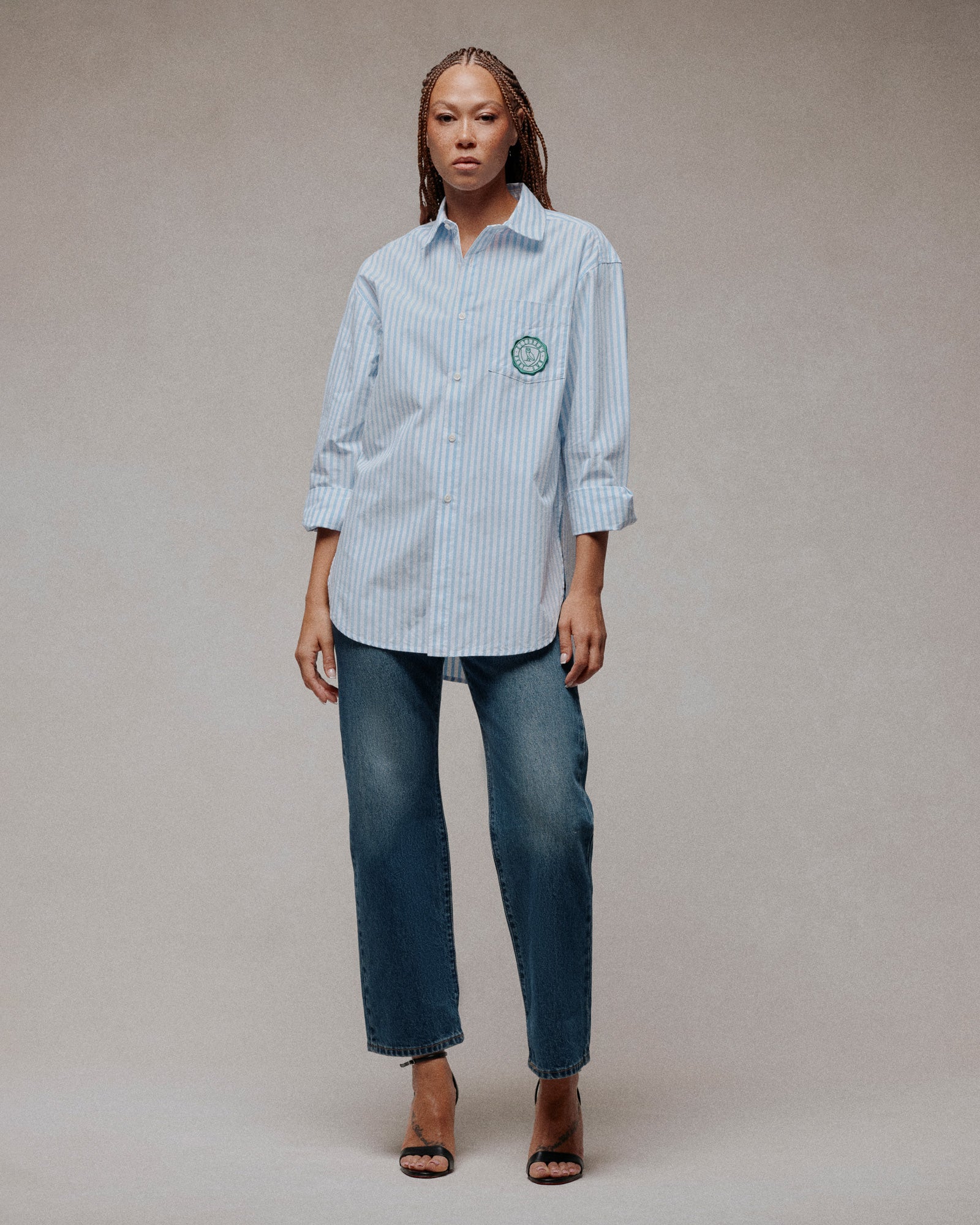 Athletics Club Poplin Striped Shirt - Light Blue IMAGE #2