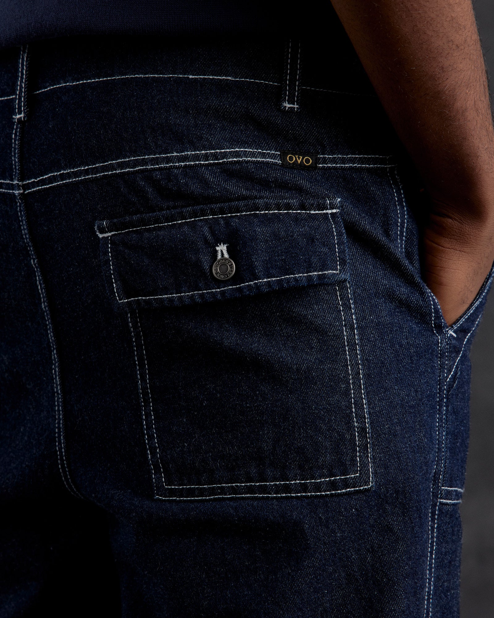 Construction Wordmark Denim Fatigue Pant - Indigo IMAGE #4