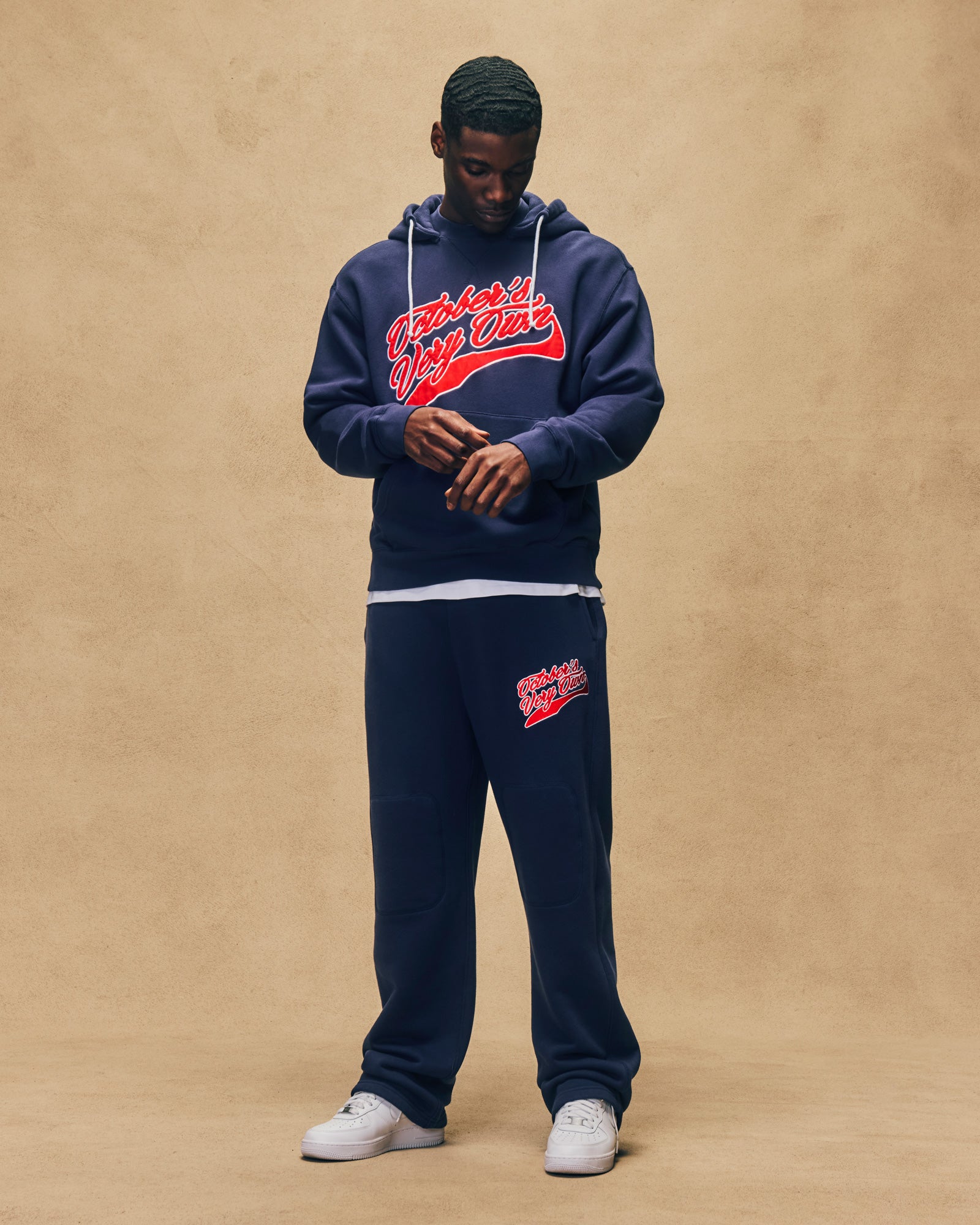 French Terry Retro Sport Sweatpant - Navy IMAGE #3