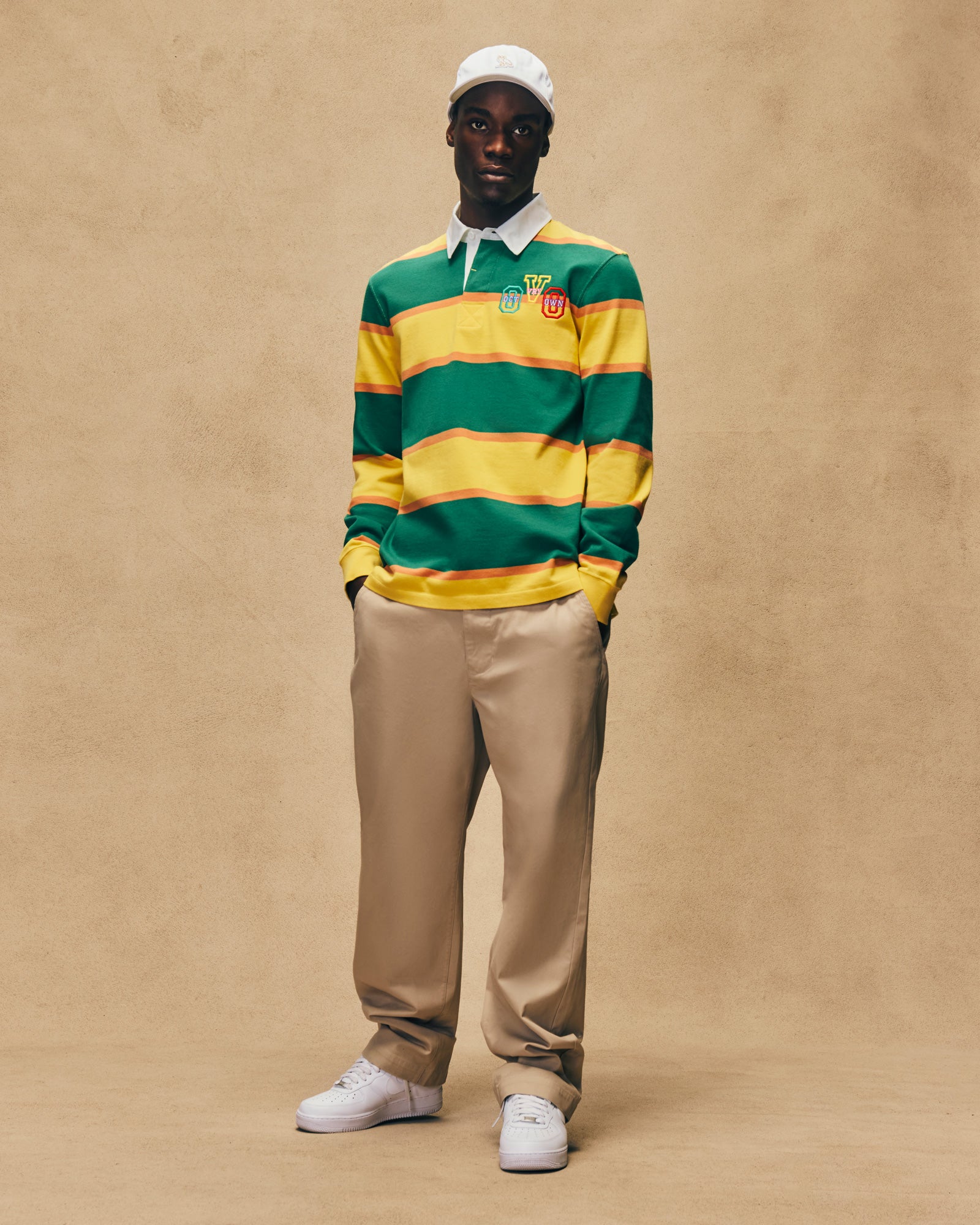Campus Stripe Rugby Polo - Yellow/Green IMAGE #2