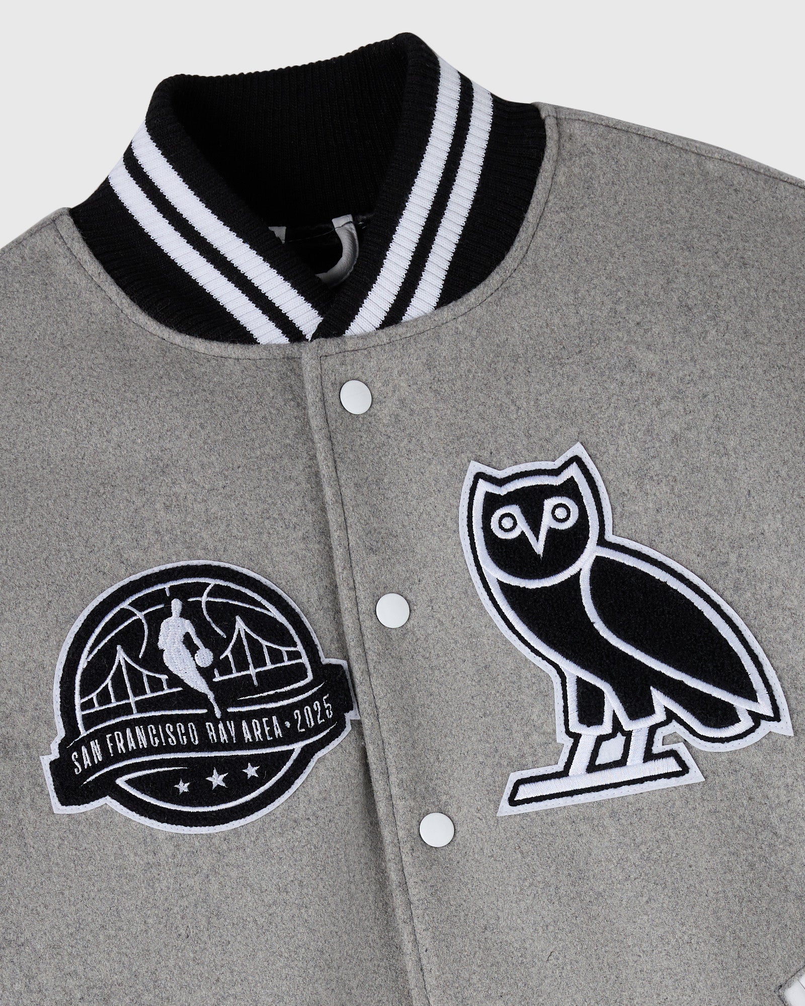 NBA  All-Star Varsity Jacket - Heather Grey/White IMAGE #4