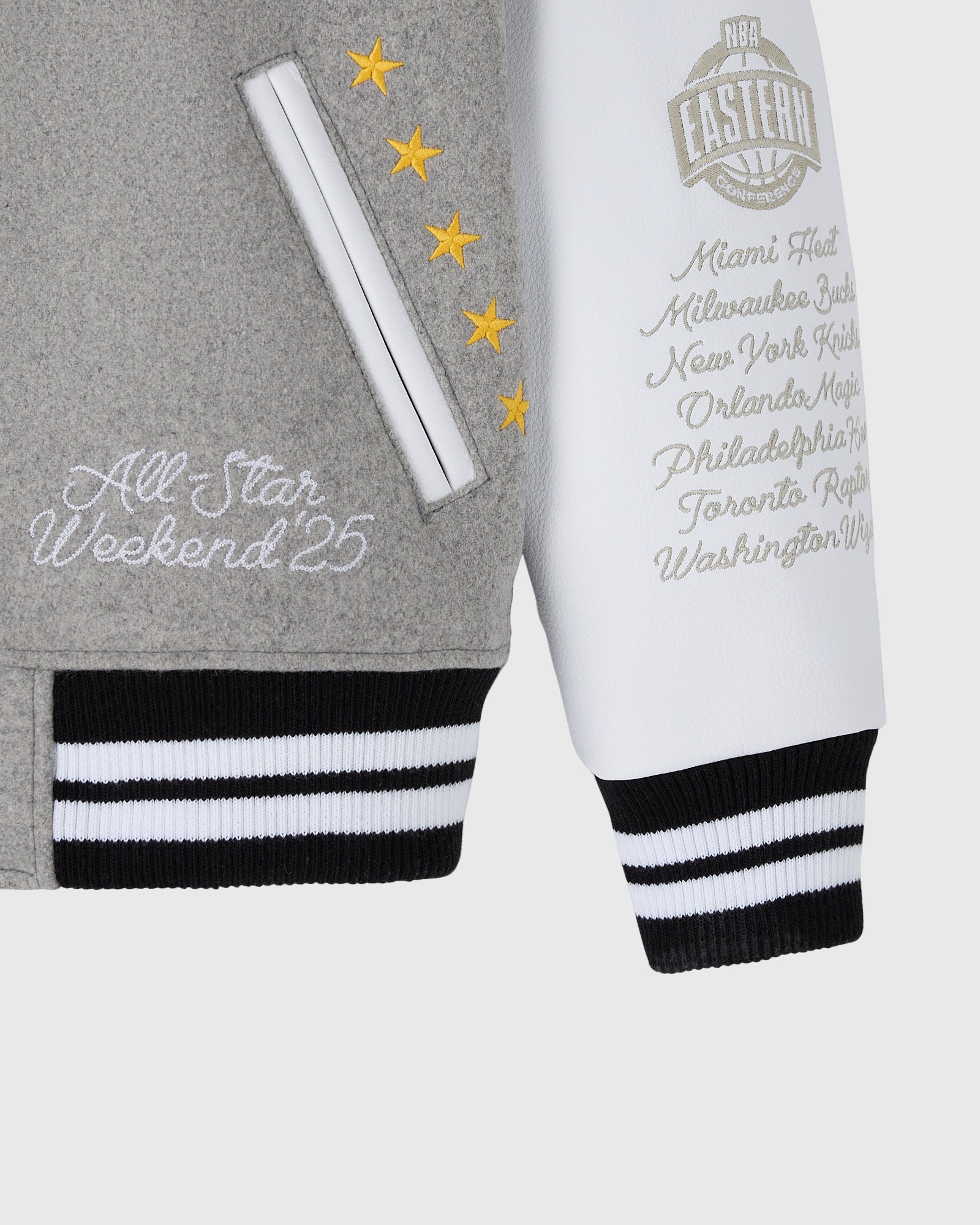 NBA  All-Star Varsity Jacket - Heather Grey/White IMAGE #5