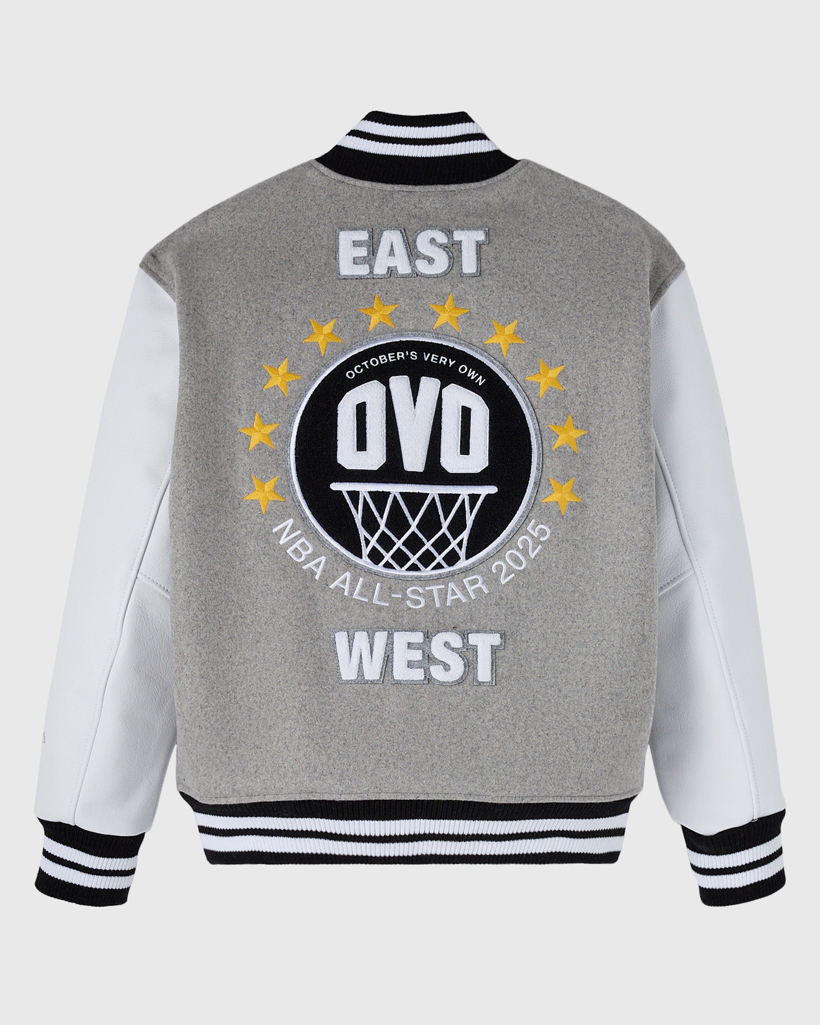 NBA  All-Star Varsity Jacket - Heather Grey/White IMAGE #2