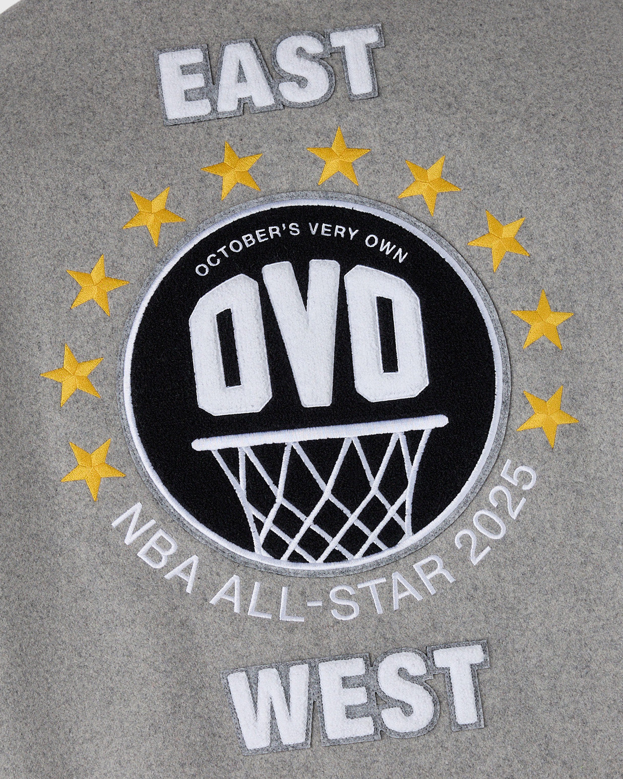 NBA  All-Star Varsity Jacket - Heather Grey/White IMAGE #3