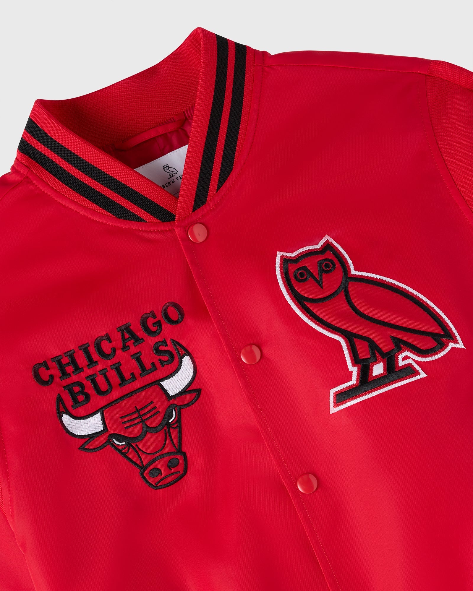 NBA Chicago Bulls Satin Varsity Jacket - Red IMAGE #8