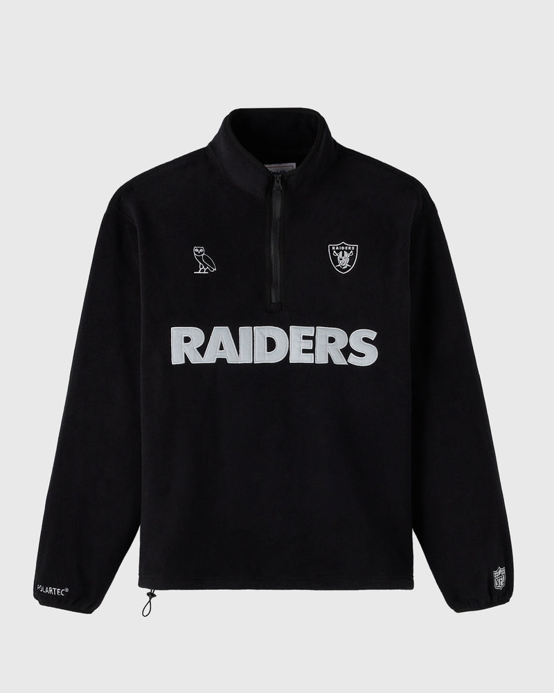 NFL Las Vegas Raiders Polartec® Mock Neck Quarter-Zip Fleece - Black