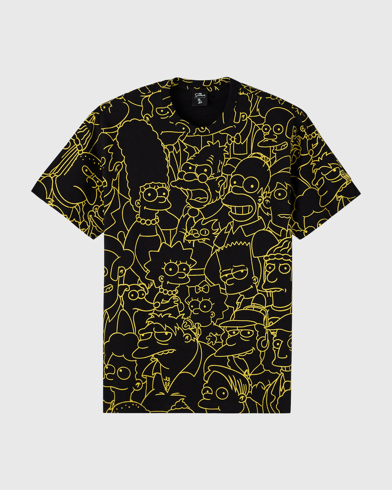 The Simpsons All Over Print T-Shirt - Black/Yellow