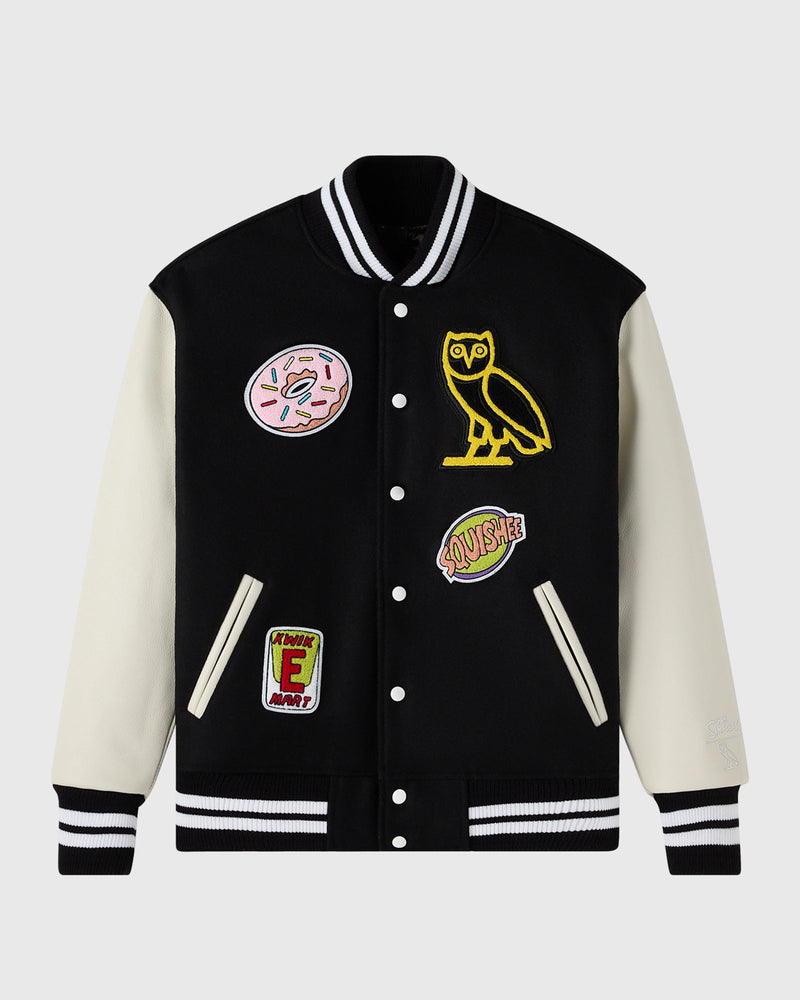 The Simpsons Varsity Jacket - Black/White