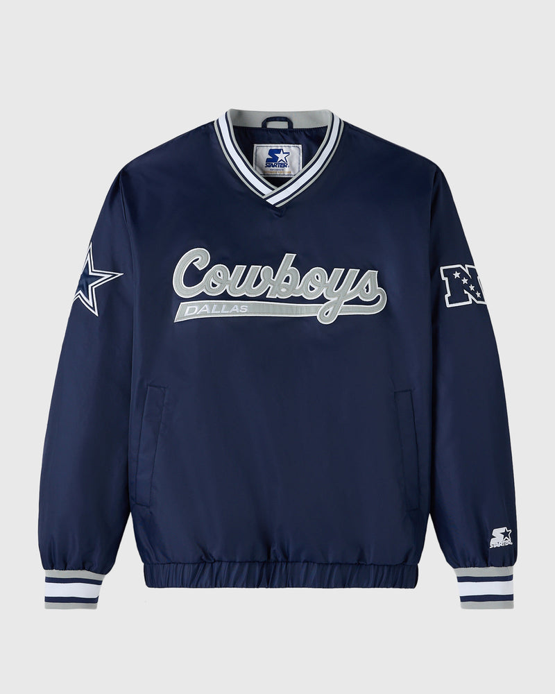 NFL Dallas Cowboys Starter® Trainer Pullover Jacket - Navy