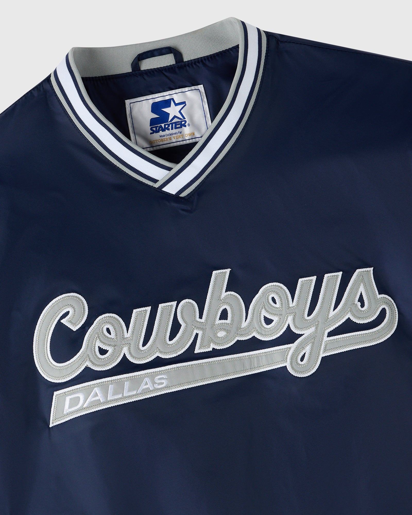 NFL Dallas Cowboys Starter® Trainer Pullover Jacket - Navy IMAGE #3