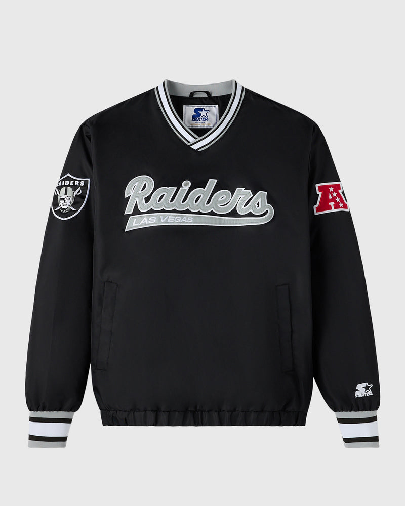 NFL Las Vegas Raiders Starter® Trainer Pullover Jacket - Black