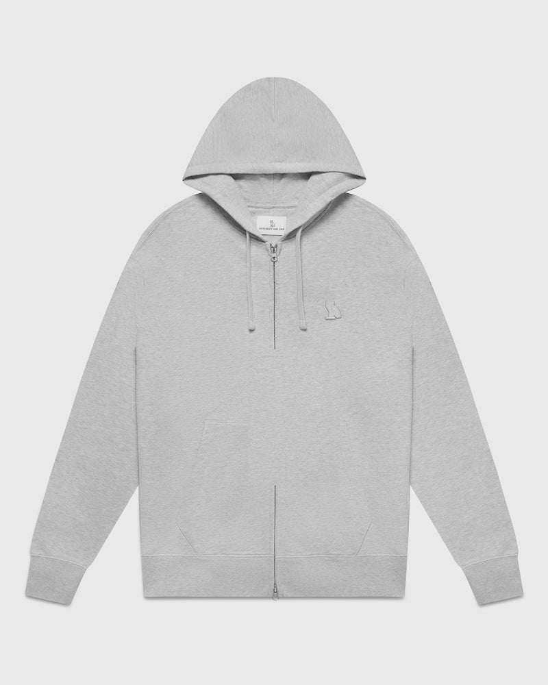 Classic Full-Zip Hoodie - Ash Heather Grey