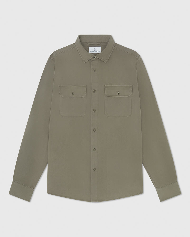 Garment Dyed Work Shirt - Olive