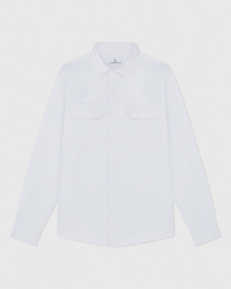 Garment Dyed Work Shirt - White