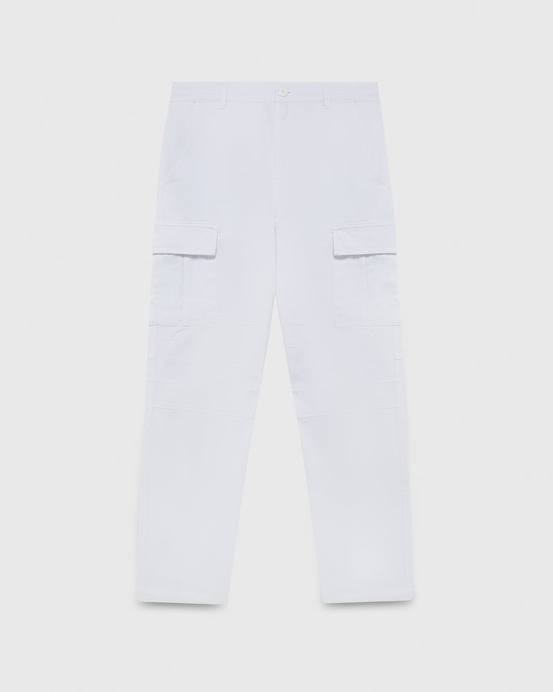 Garment Dyed Cargo Pant - White