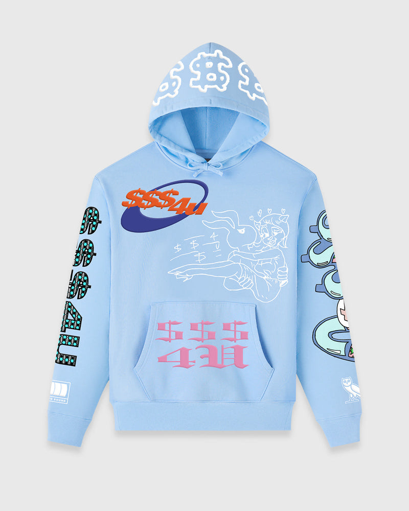 $$$4U Hoodie - Light Blue