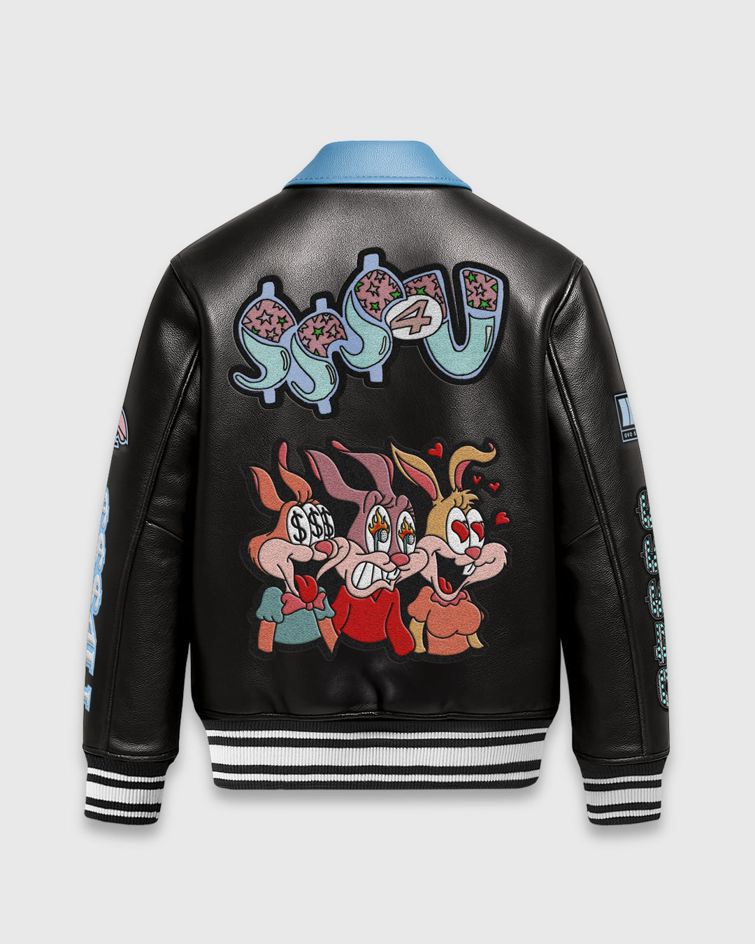 $$$4U Collared Varsity Jacket - Black IMAGE #2