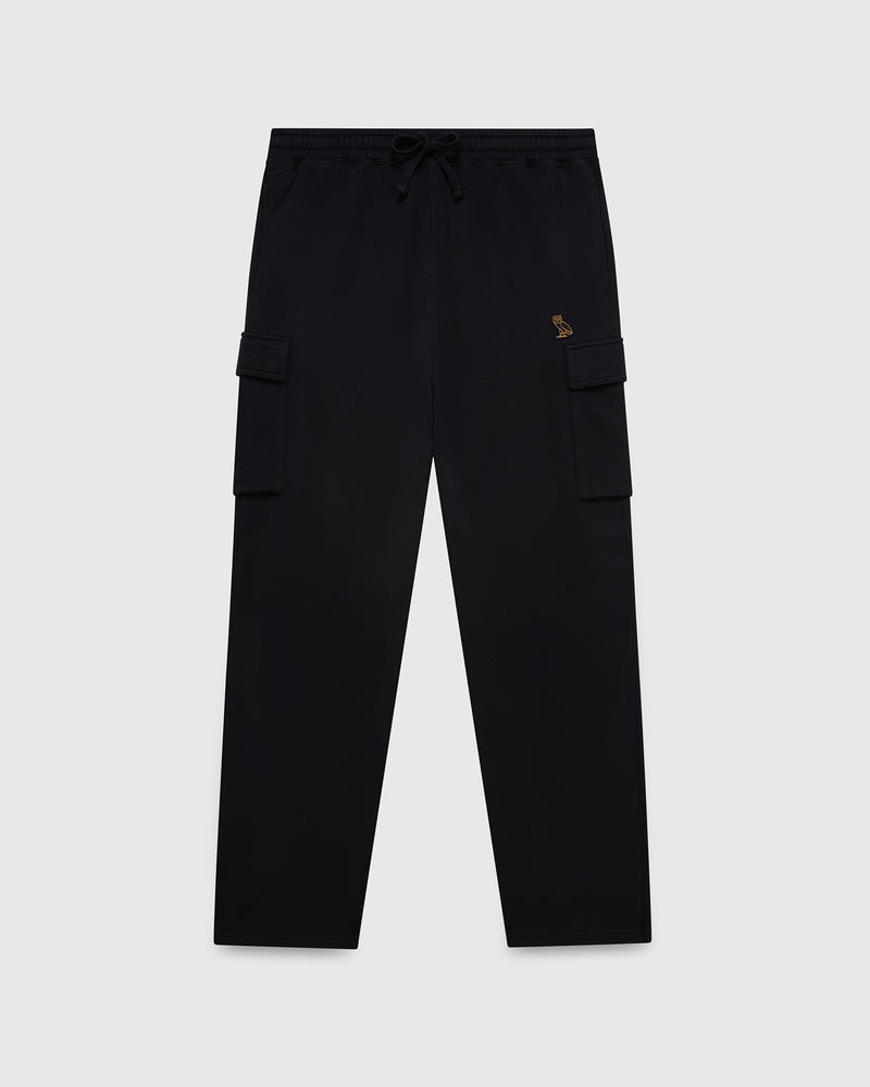 Classic Cargo Open-Hem Sweatpant - Black