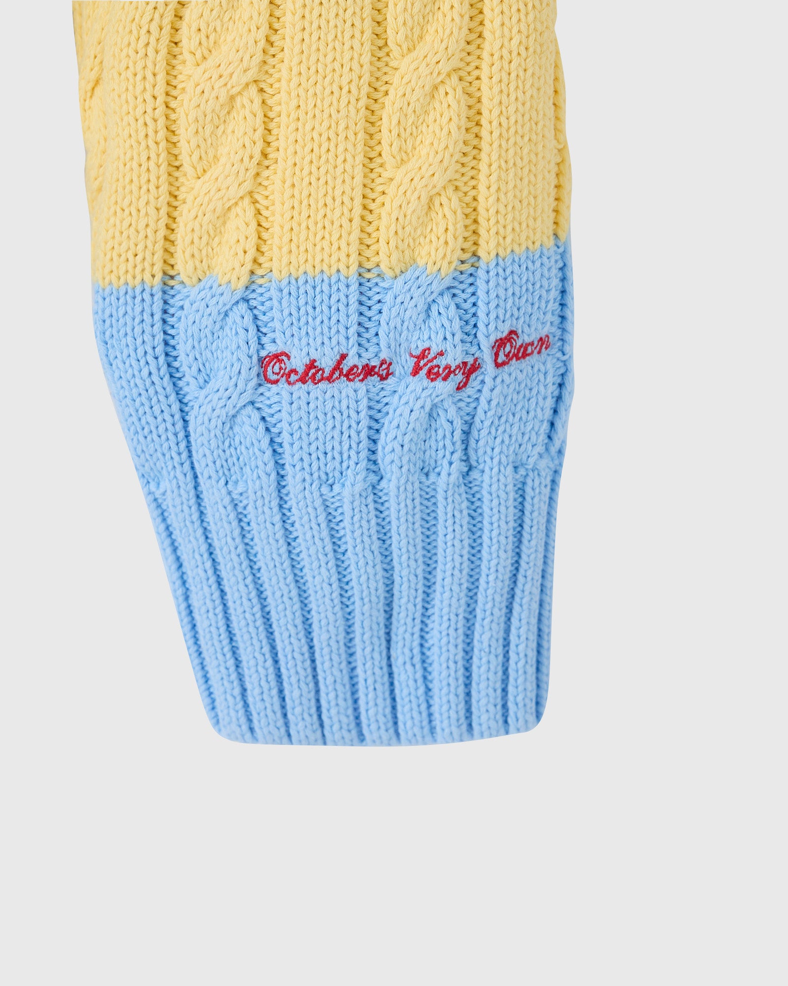 Script Wordmark Stripe Cable Knit Sweater - Light Blue/Multi IMAGE #6