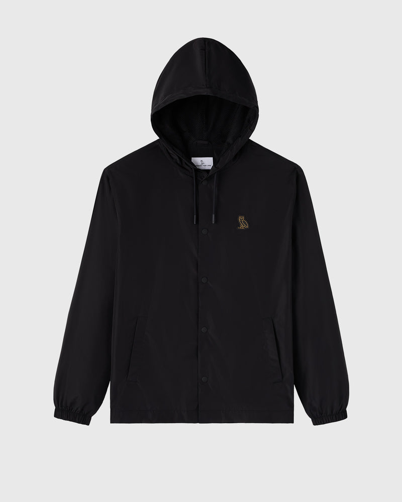 Hooded Coaches Jacket - Black