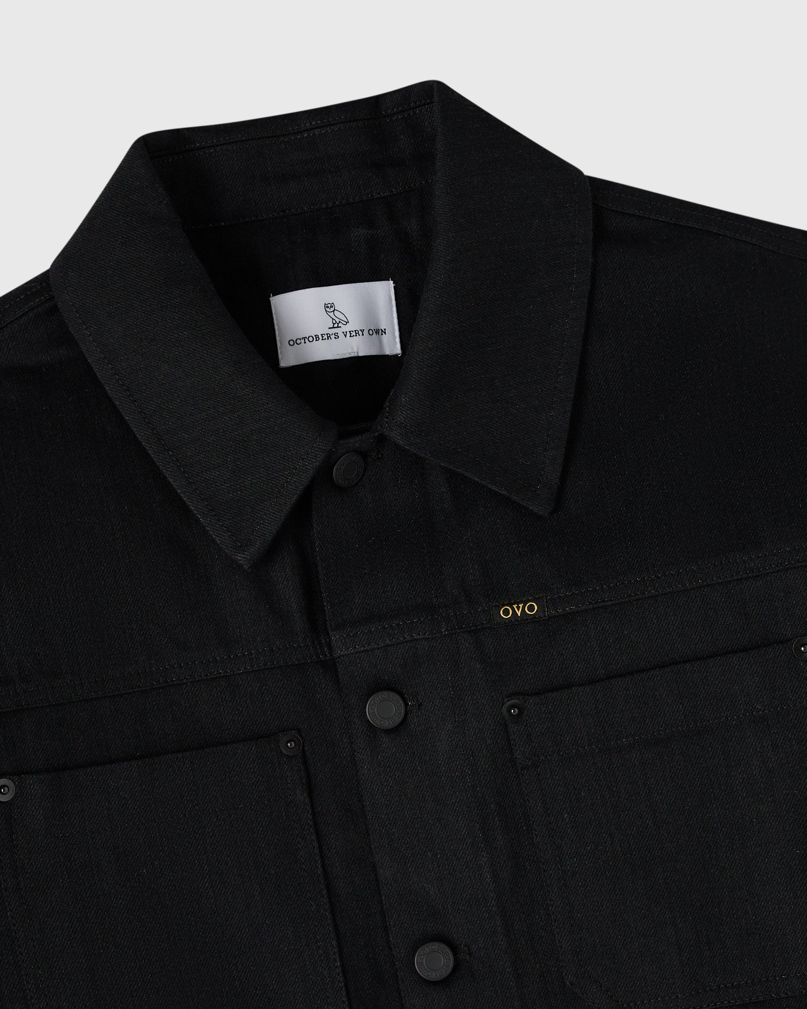 Construction Wordmark Denim Chore Jacket - Black IMAGE #4