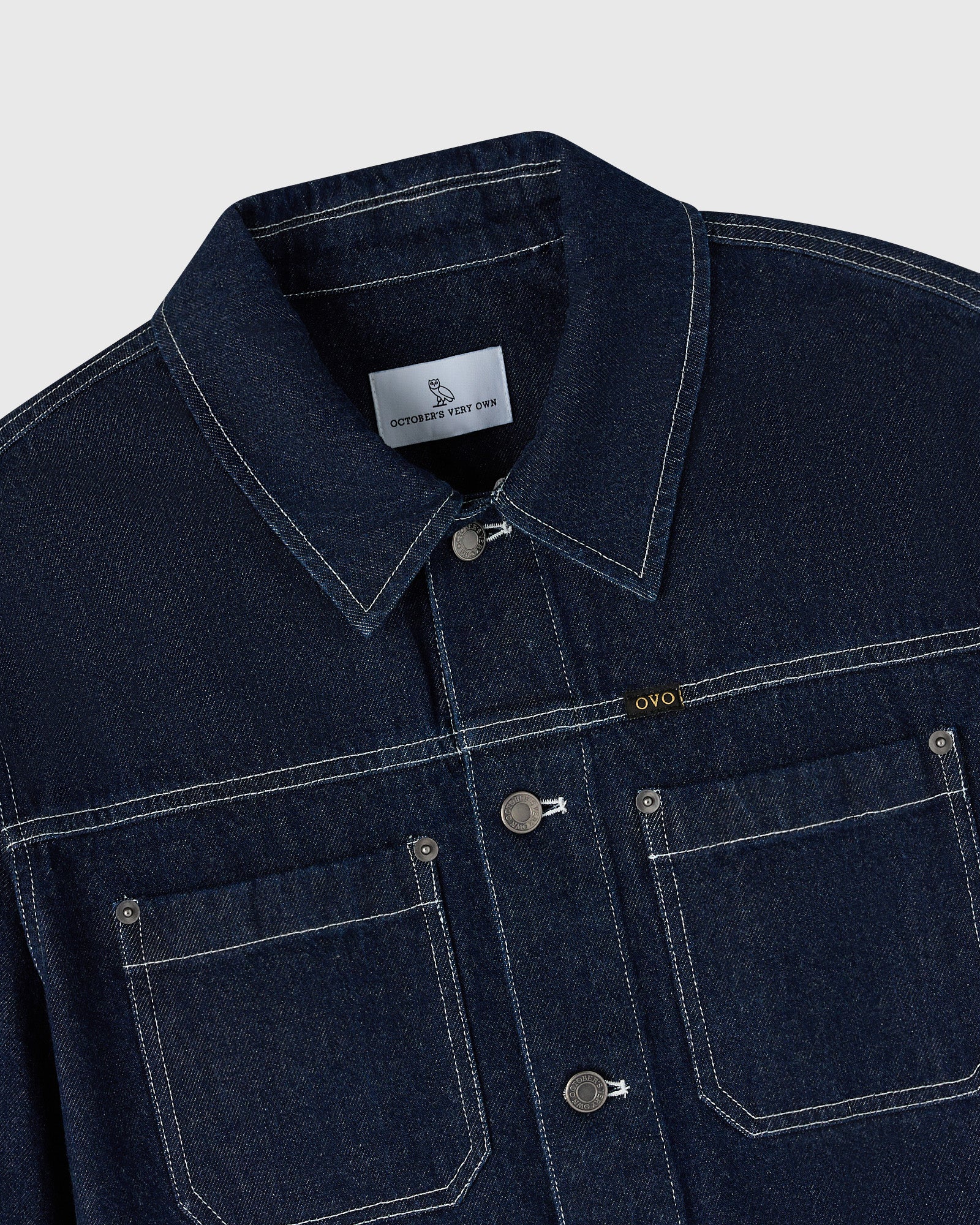 Construction Wordmark Denim Chore Jacket - Indigo IMAGE #5
