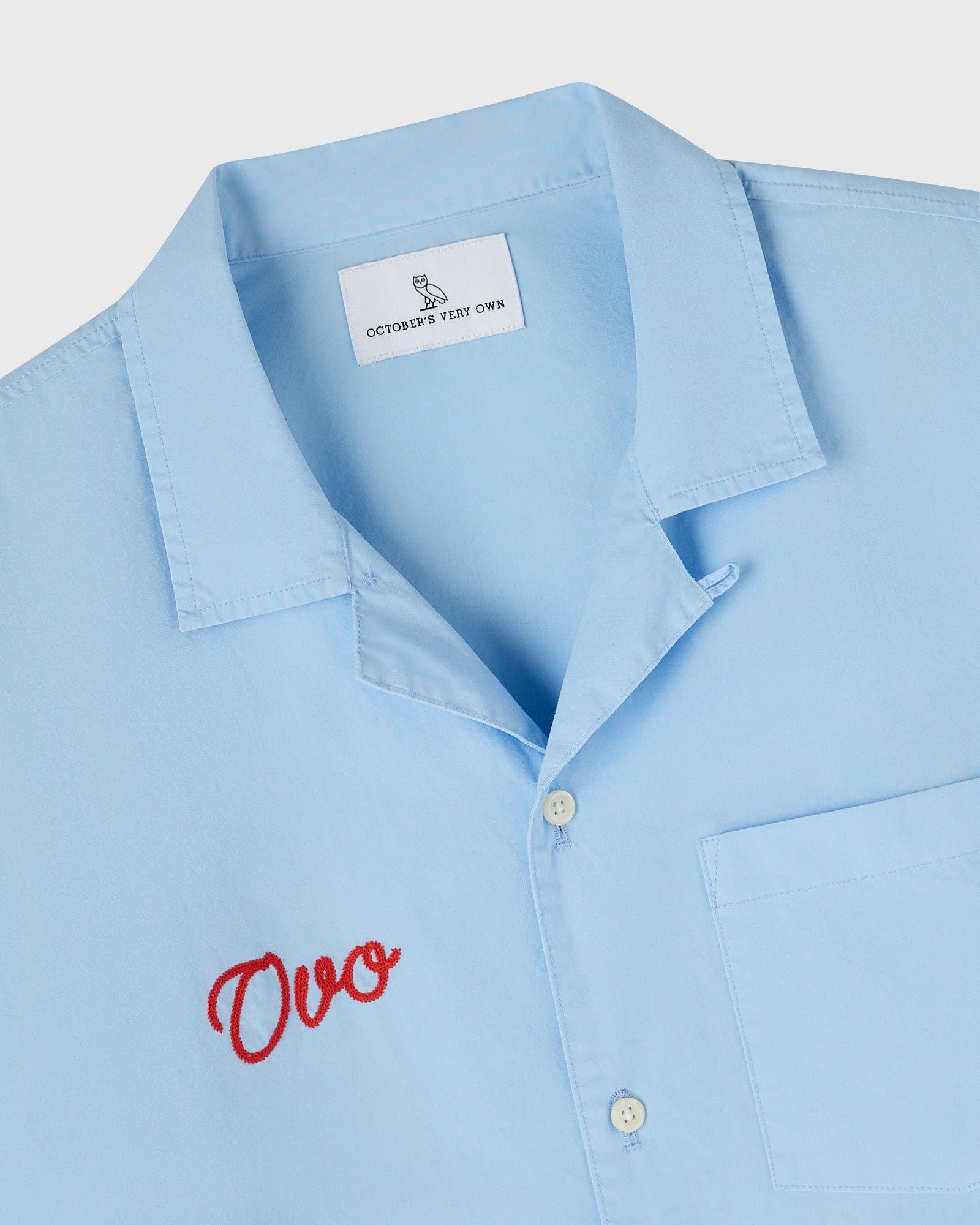 Rose Drop Poplin Camp Shirt - Light Blue IMAGE #3