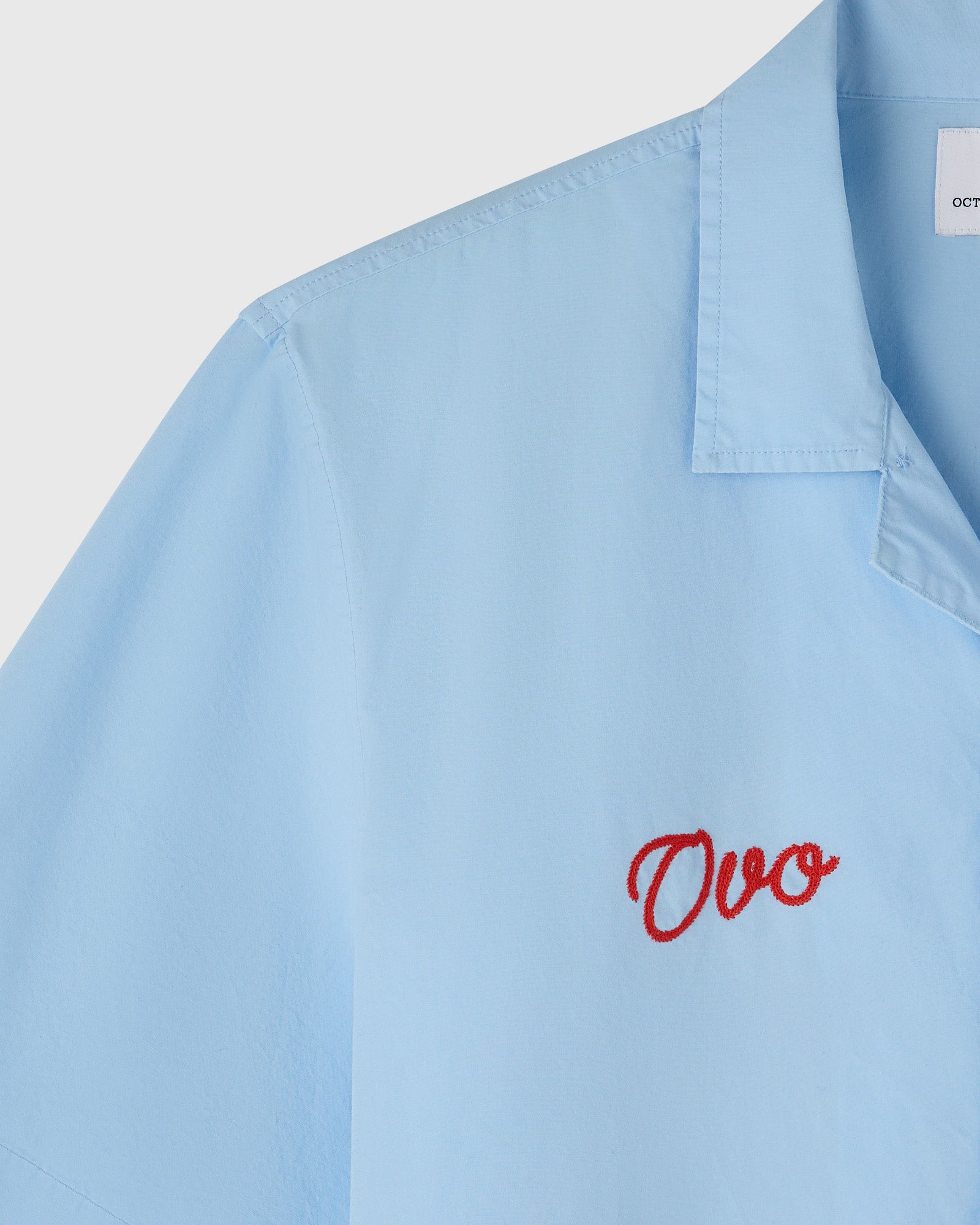 Rose Drop Poplin Camp Shirt - Light Blue IMAGE #4