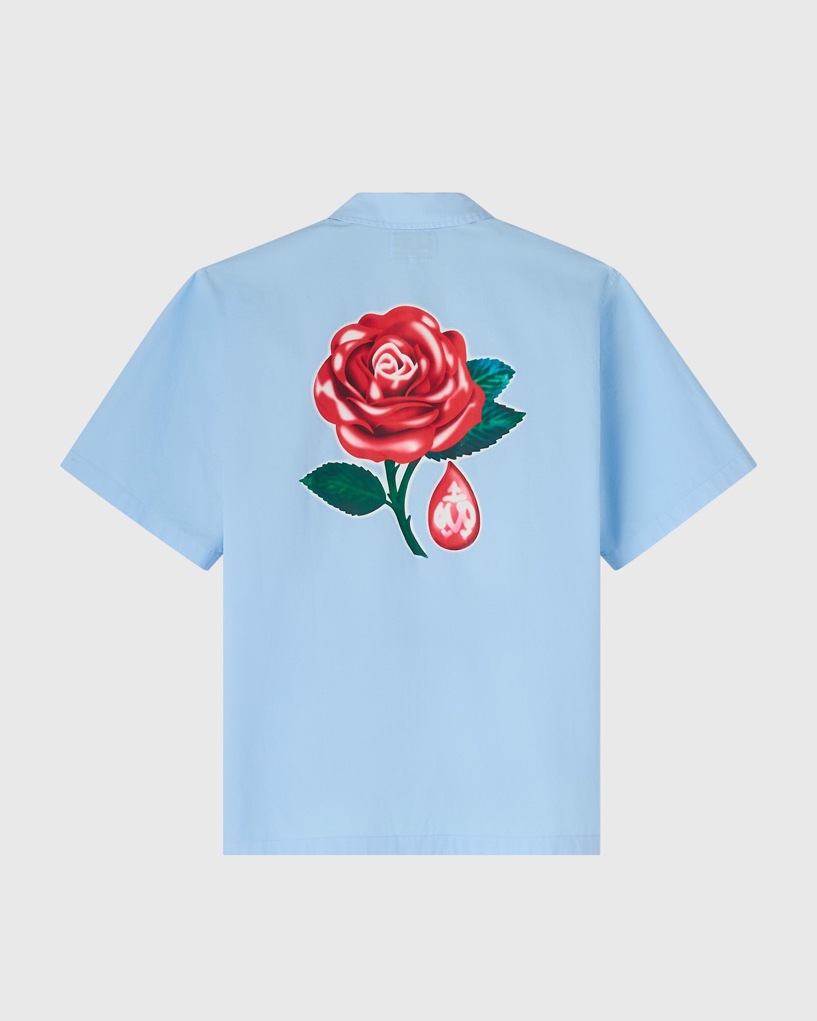 Rose Drop Poplin Camp Shirt - Light Blue IMAGE #2