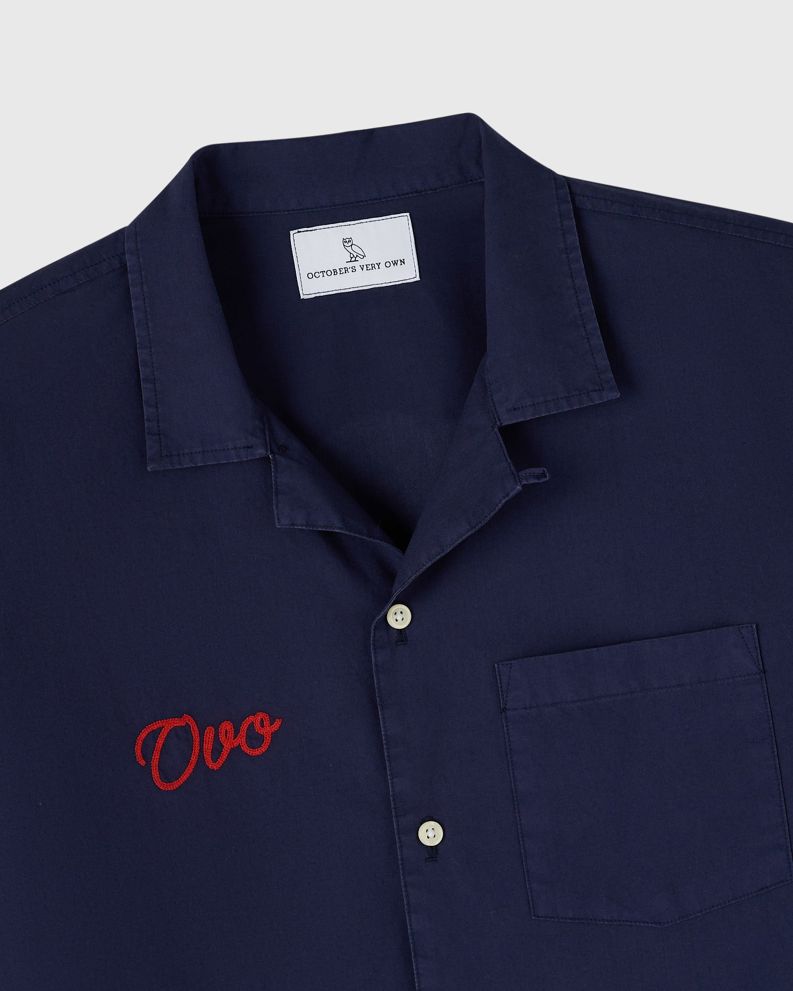 Rose Drop Poplin Camp Shirt - Navy IMAGE #5