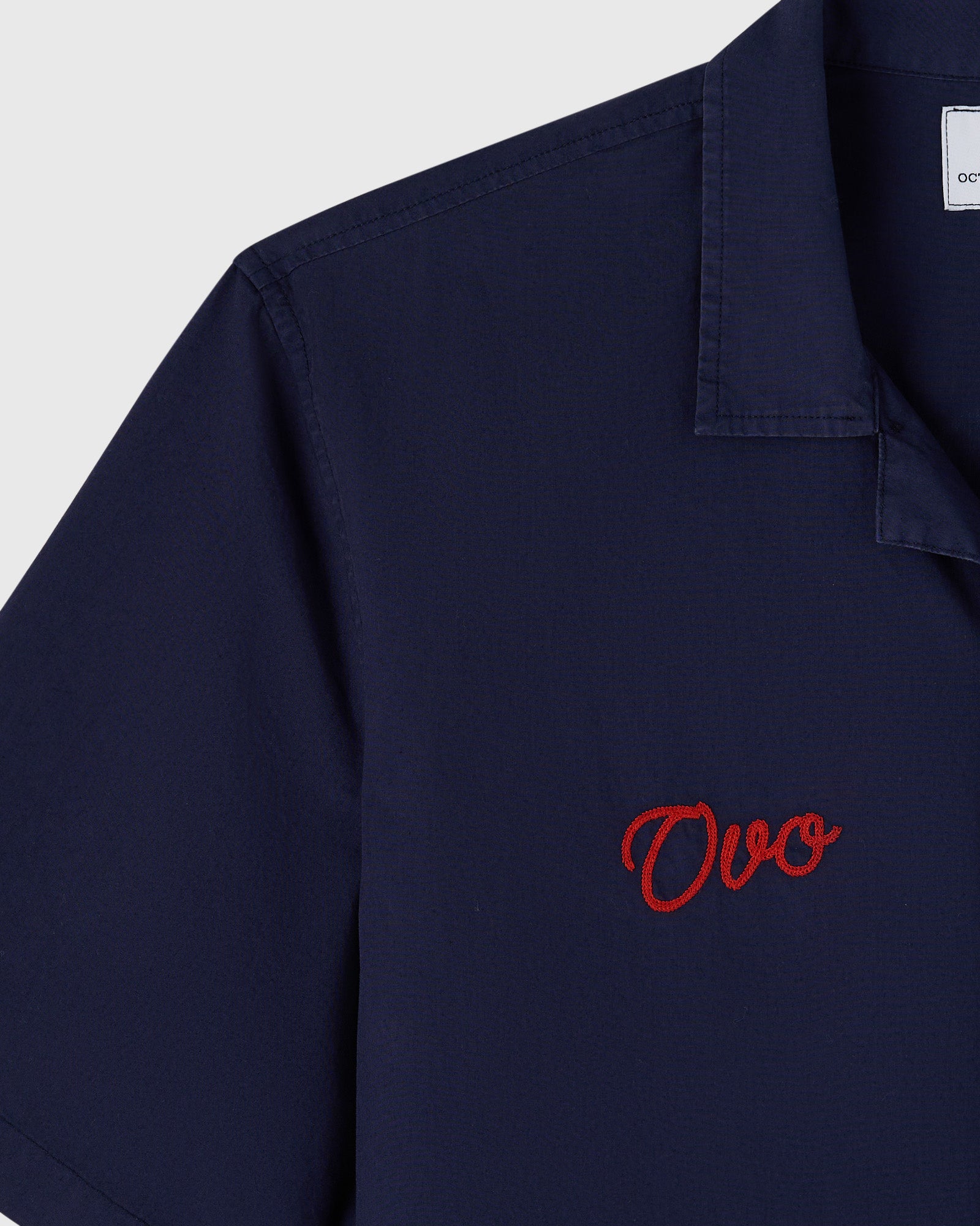 Rose Drop Poplin Camp Shirt - Navy IMAGE #6
