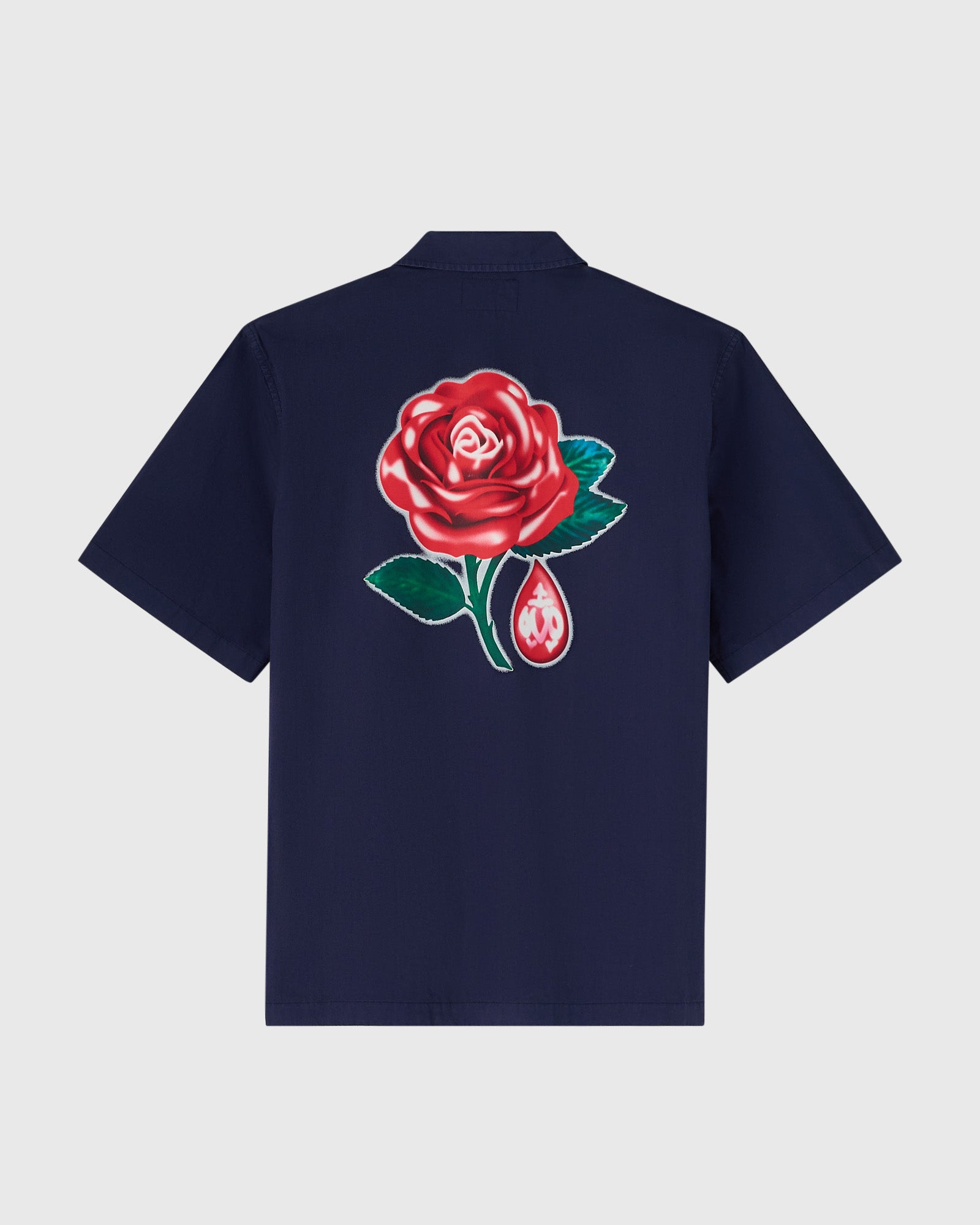 Rose Drop Poplin Camp Shirt - Navy IMAGE #4