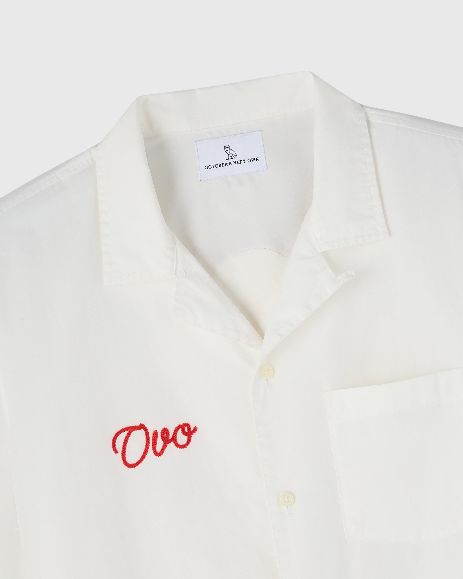 Rose Drop Poplin Camp Shirt - White IMAGE #3